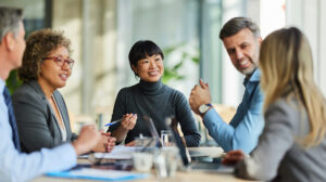 People discussing new manager training courses and leadership training programs for new managers at the Center for Creative Leadership (CCL) which offers new manager leadership courses for first-level leaders